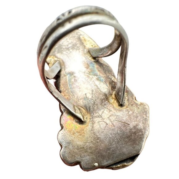 Vintage Native American Womens Mens Ring Sterling Silver Turquoise Snake HUGE - Picture 5 of 9